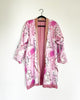 Multi Pink Silk Velvet Caftan with Nudes and Iris Artwork
