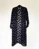 Black Polka Dot Burnout Silk Velvet Caftan