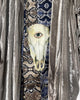 Grey Velvet Caftan with Skull Artwork