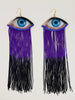 Velvet Eye Appliqué Earrings with Swarovski Crystals on Bottom of Eye (Multiple Color Options)
