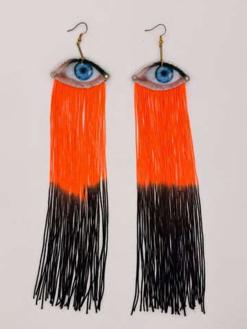 Velvet Eye Appliqué Earrings with Two Crystals (Multiple Color Options)