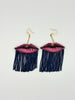 Velvet Lip Earrings with Short Fringe