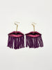Velvet Lip Earrings with Short Fringe