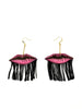 Velvet Lip Earrings with Short Fringe