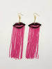 Velvet Lip Earrings with Short Fringe