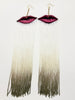 Velvet Lip Earrings with 8" Fringe (Multiple Color Options)