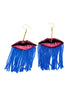 Velvet Lip Earrings with Short Fringe