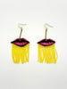 Velvet Lip Earrings with Short Fringe
