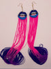 Velvet Lip Earrings 18"-24" Fringe (Multiple Color Options)