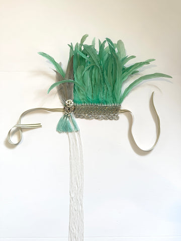 Aqua Tie Around Headdress
