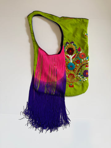 Lime Embroidered Carnival Bag