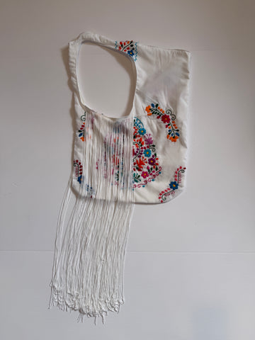 White Embroidered Carnival Bag