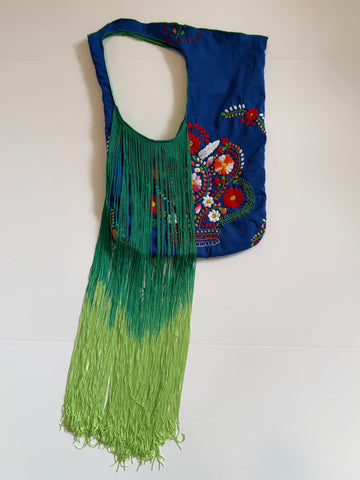 Blue Embroidered Carnival Bag