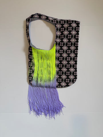 Lavender and Grey Brocade Carnival Bag