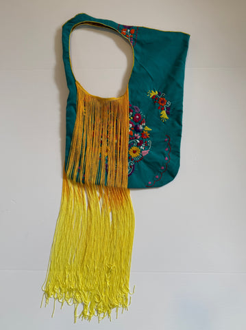 Turquoise Embroidered Carnival Bag