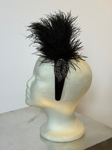 Black Feathered  Headband Headdress