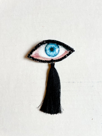 Black Tassel Eye Brooch/Ornament