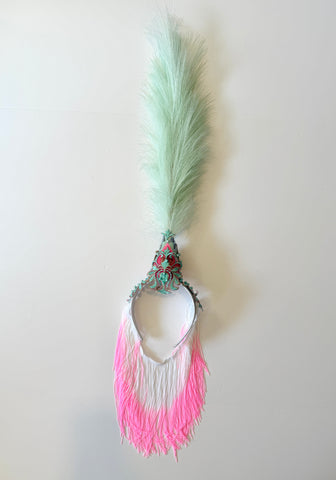 Mint Green Tickler Headpiece