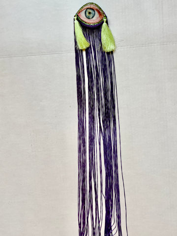 Purple Ombre Fringe Eye Brooch/Ornament