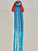 Blue Ombre Fringe Eye Brooch/Ornament