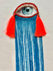 Blue Ombre Fringe Eye Brooch/Ornament