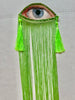 Green/Yellow Ombre Fringe Eye Brooch/Ornament