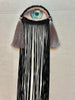 Black/Grey Ombre Fringe Eye Brooch/Ornament