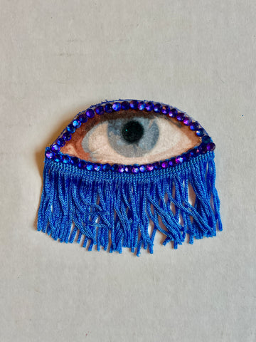 Blue Fringe Eye Brooch/Ornament