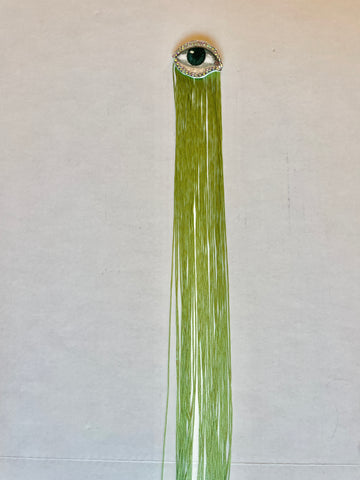 Green Ombre Fringe Eye Brooch/Ornament