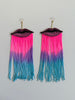 Velvet Lip Earrings with 8" Fringe (Multiple Color Options)