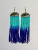 Velvet Eye Earrings with Swarovski Crystals and Short Fringe (Click for Multiple Color Choices)