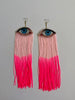 Velvet Eye Earrings with Swarovski Crystals and Short Fringe (Click for Multiple Color Choices)