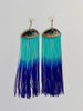 Velvet Eye Earrings with Swarovski Crystals and Short Fringe (Click for Multiple Color Choices)