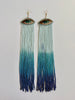 Velvet Eye Earrings with Swarovski Crystals and Short Fringe (Click for Multiple Color Choices)