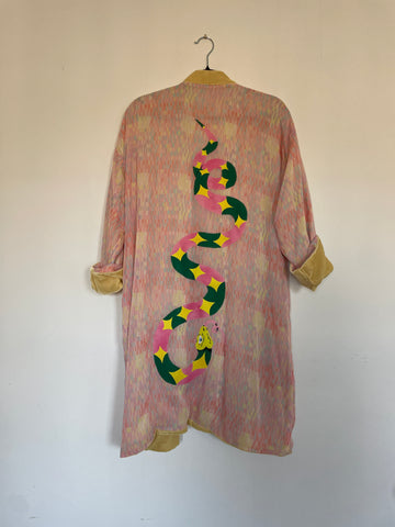 Yellow Velvet Caftan with Snake Artwork (Copy)