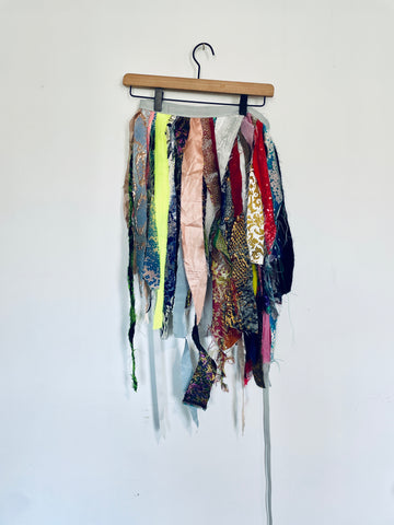 Remnant Fringe Wrap Skirt