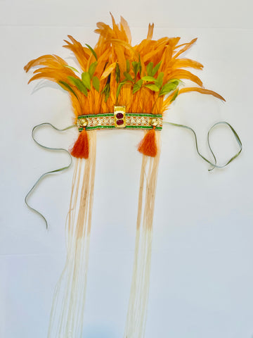 Orange Feathered Headwear