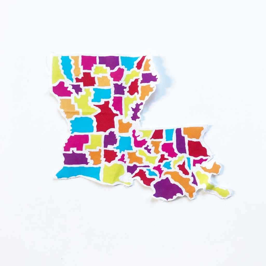 Louisiana State Map Appliqué