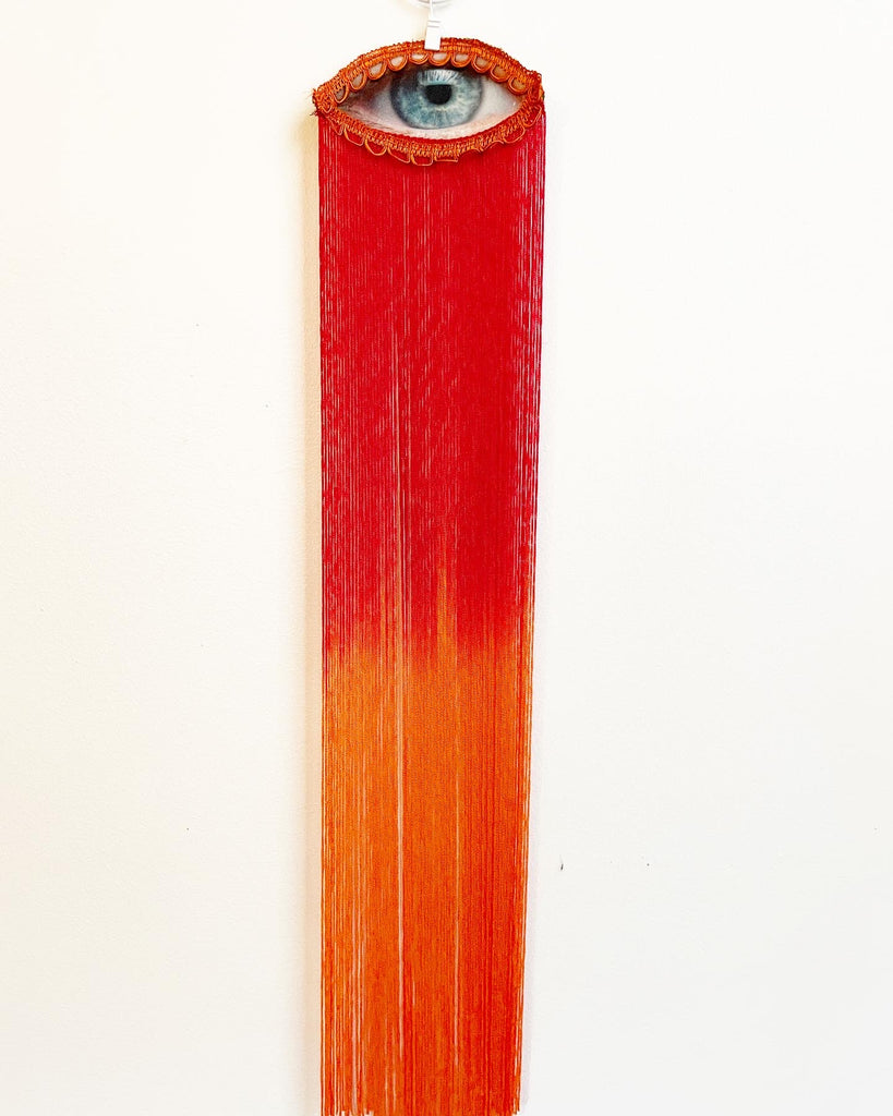 Small Red/Orange Ombre Fringe Ski Applique