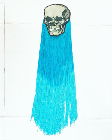 Skull Appliqué with Blue Ombre Fringe