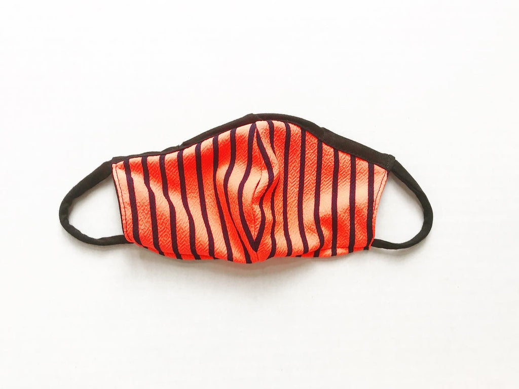 Orange Striped Face Mask