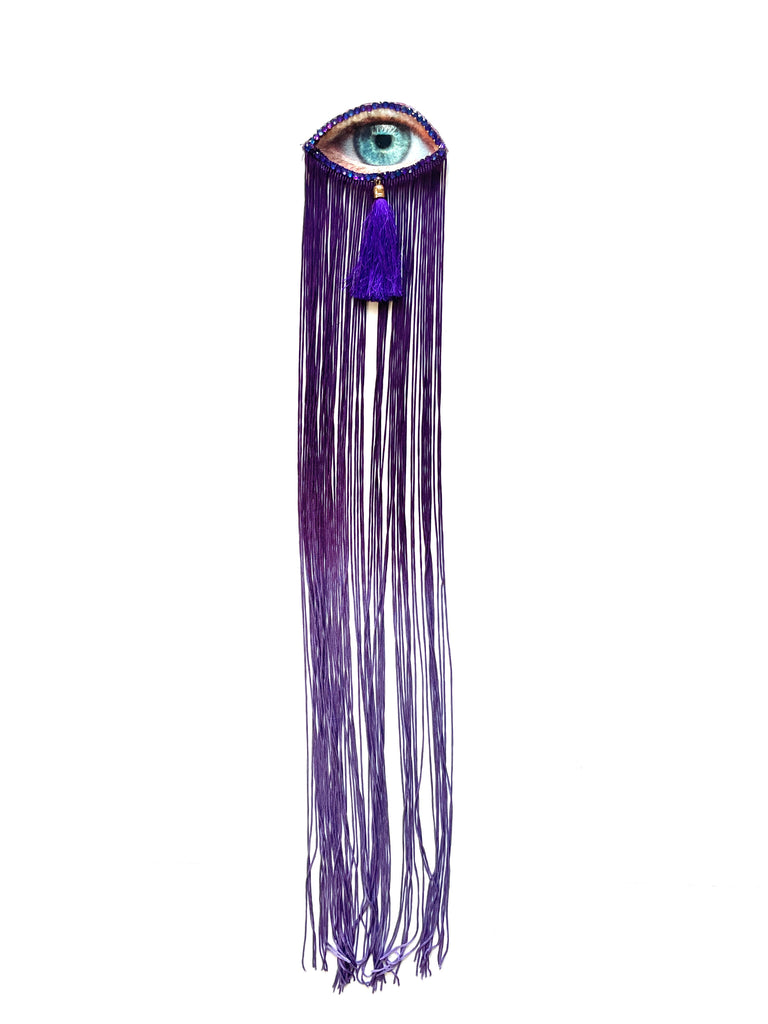 Purple Ombre Fringe Eye Brooch/Ornament