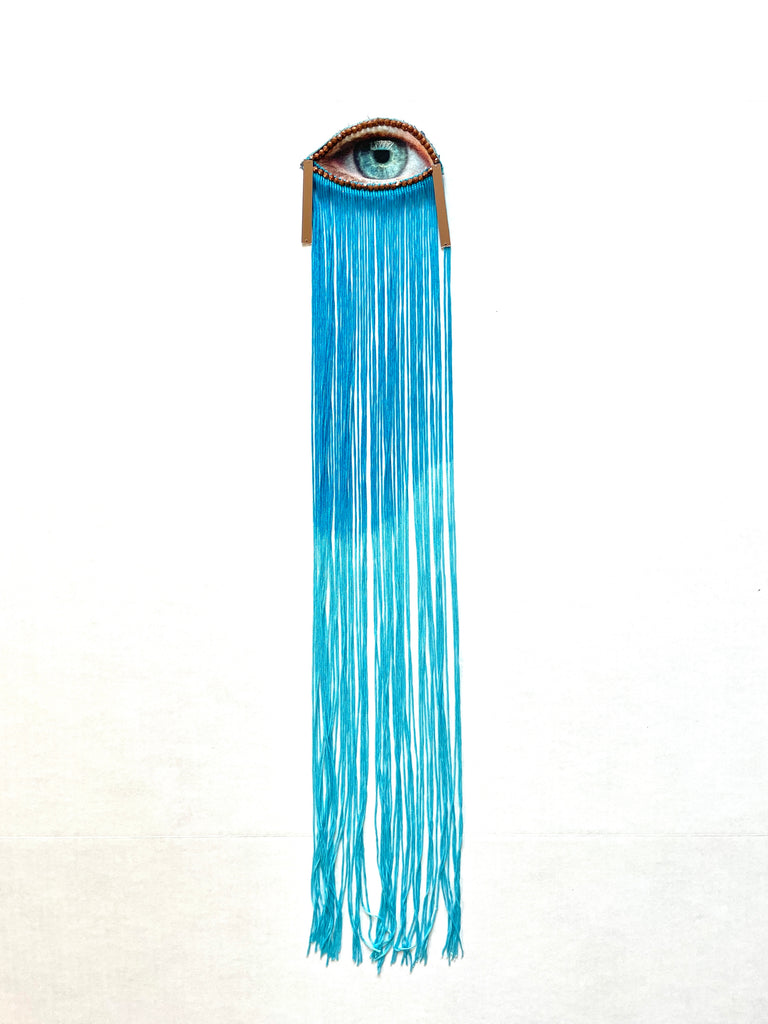 Turquoise Ombre Fringe Eye Brooch/Ornament