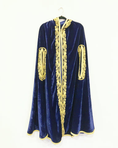 Navy Velvet Cape