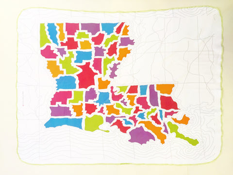 Louisiana Map Blanket- Small