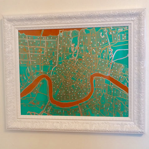 New Orleans Map With Orange