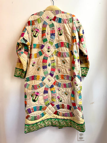 Quilted Caftan with Beetle Applique's