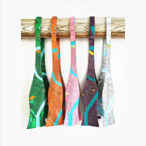 New Orleans Map Bow Tie